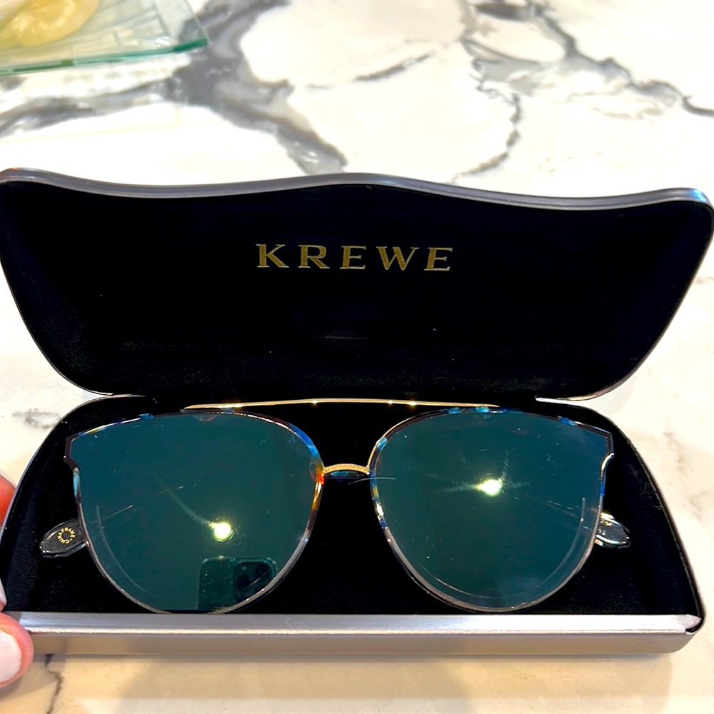 limited edition Clio Nylon Blue Steel Krewe sunglasses in original case